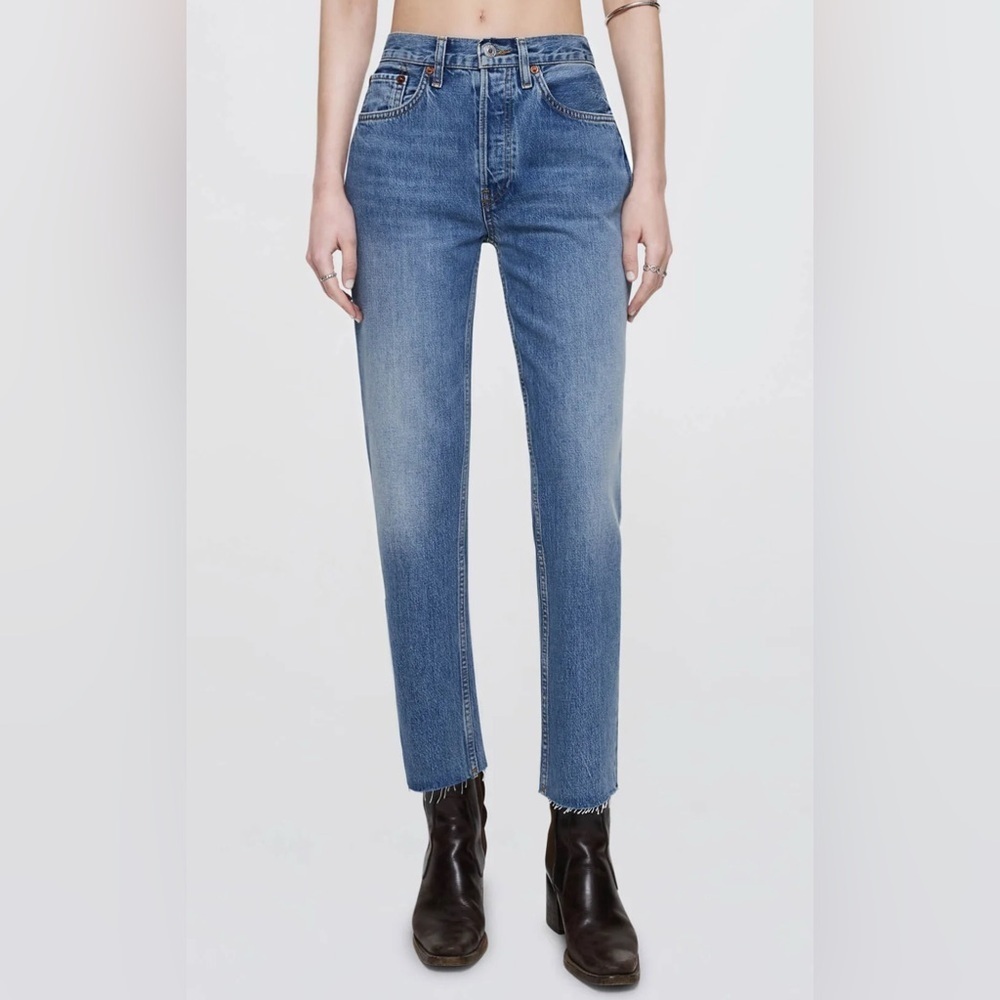 Re/Done 70s High Rise Stove Pipe Jeans Size 23